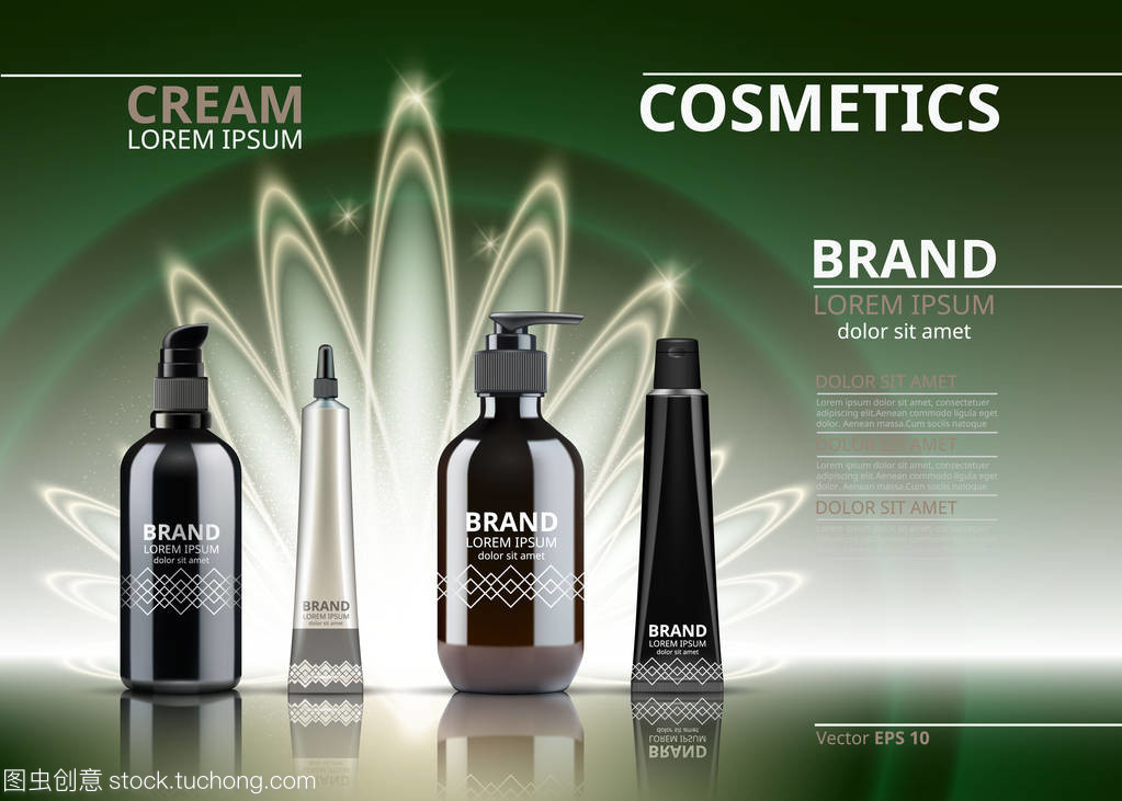 数字现实与美学交融 3D化妆品矢量集合的设计魅力